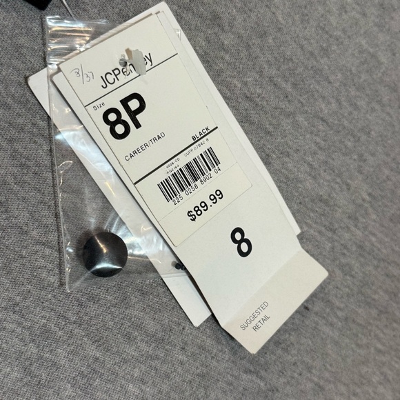 KARIN STEVENS EMERALD BLACK SET PANT SUIT FLOWERS VINTAGE SLEEVE SIZE 8 P NWT - Picture 5 of 12